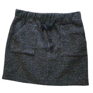 Loft Drawstring Cotton Skirt-Black-NWOT